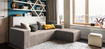 Угловой диван в интерьере гостиной-14, Диван Драм